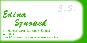 edina sznopek business card